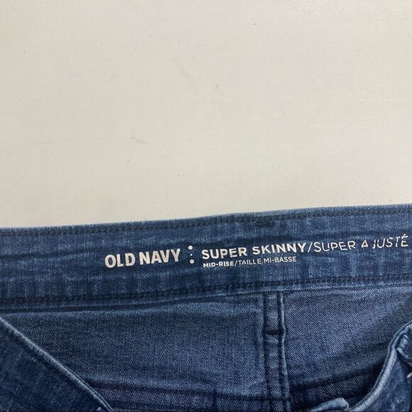 OLD NAVY, Super Skinny Mid-Rise Women’s Jeans Size 6 Long Dark Wash - Picture 4 of 6